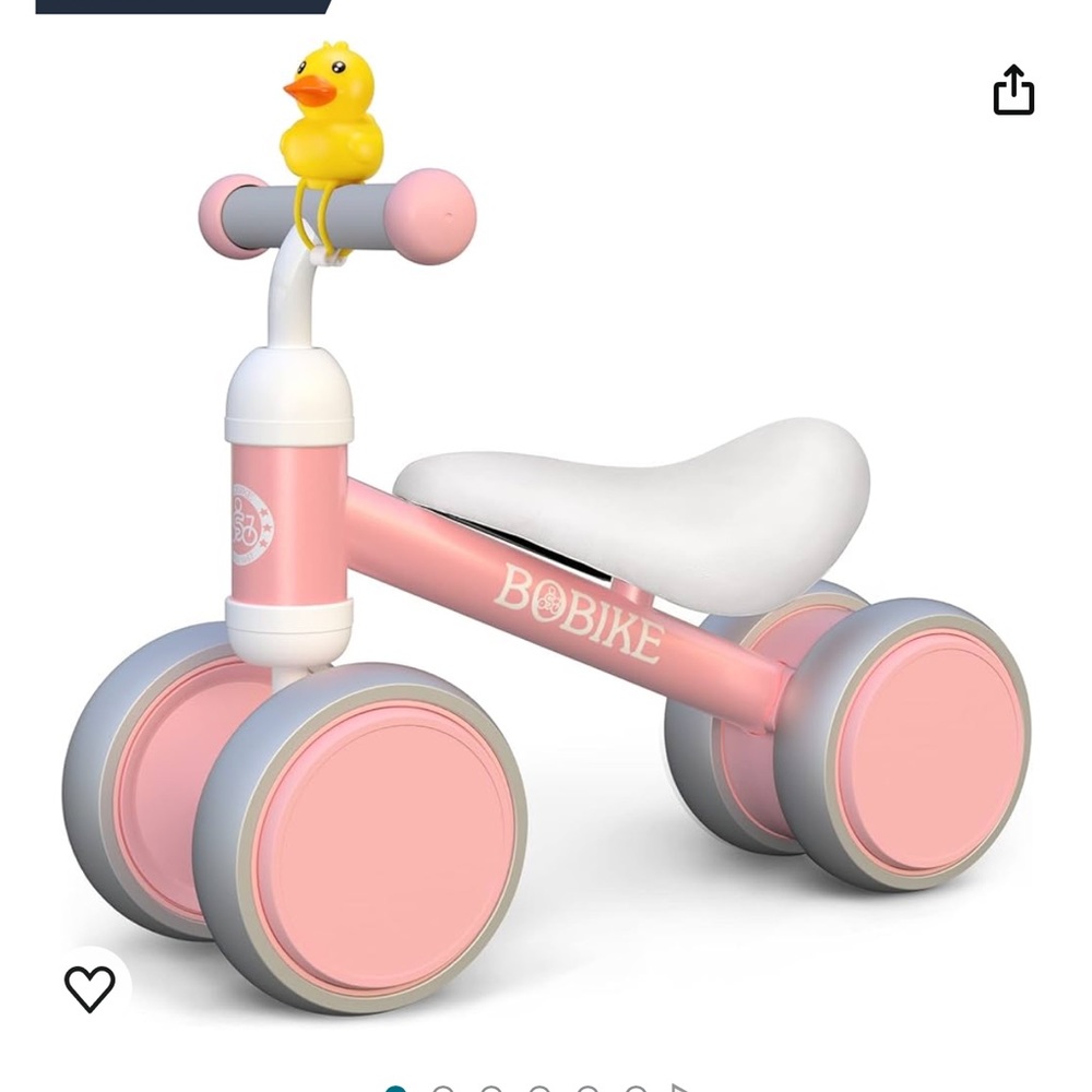 Pink baby balance bike